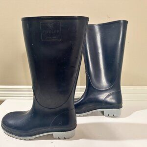 Tingley Womens Trim Fit Navy Blue Waterproof Knee Boots